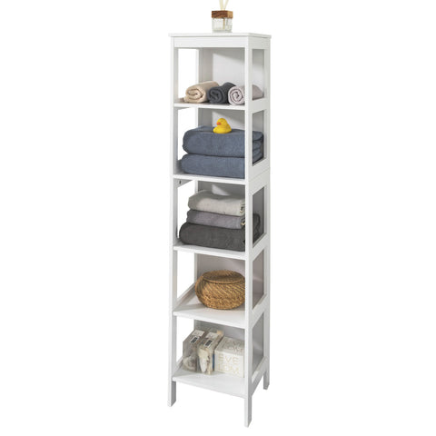 5 Tiers Bathroom Shelf Storage Shelf Cabinet, BZR14-W