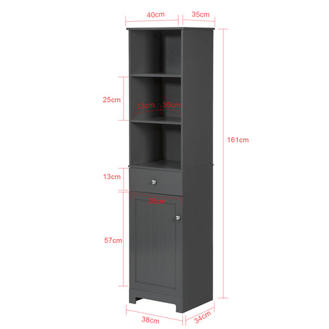 Tall Bathroom Cabinet with 3 Shelves, BZR17-DG