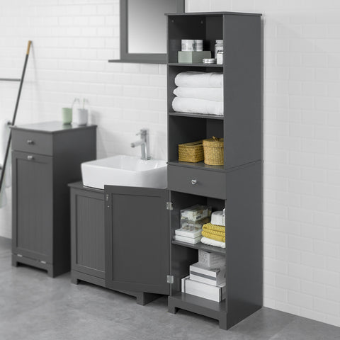 Tall Bathroom Cabinet with 3 Shelves, BZR17-DG