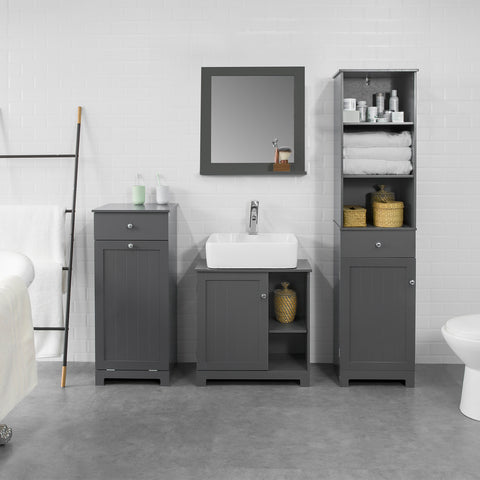 Tall Bathroom Cabinet with 3 Shelves, BZR17-DG