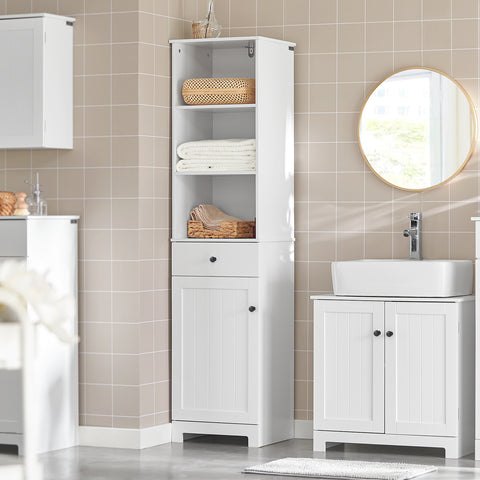 Tall Bathroom Cabinet with 3 Shelves, BZR17-W