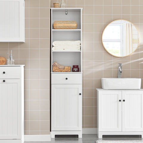 Tall Bathroom Cabinet with 3 Shelves, BZR17-W