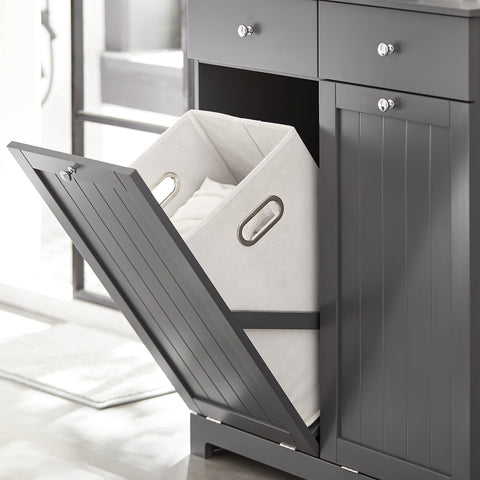 2 Drawers 2 Doors Laundry Cabinet Laundry Hamper, BZR33-DG
