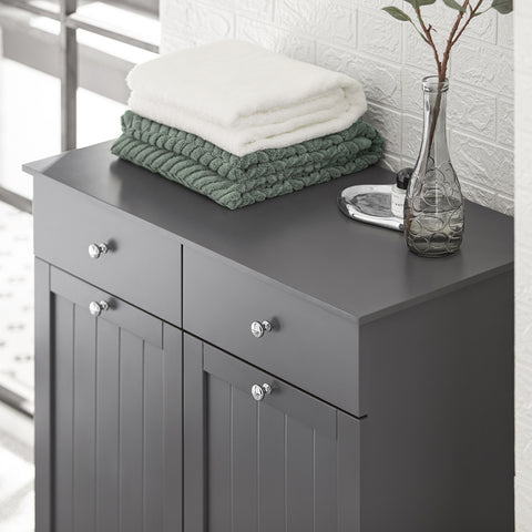 2 Drawers 2 Doors Laundry Cabinet Laundry Hamper, BZR33-DG