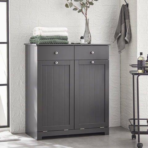 2 Drawers 2 Doors Laundry Cabinet Laundry Hamper, BZR33-DG