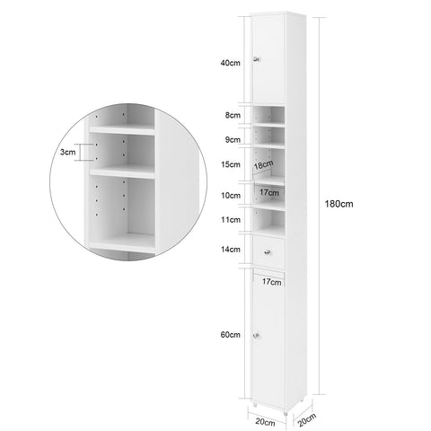 Bathroom Cabinet Bathroom Tall Cabinet, BZR34-W