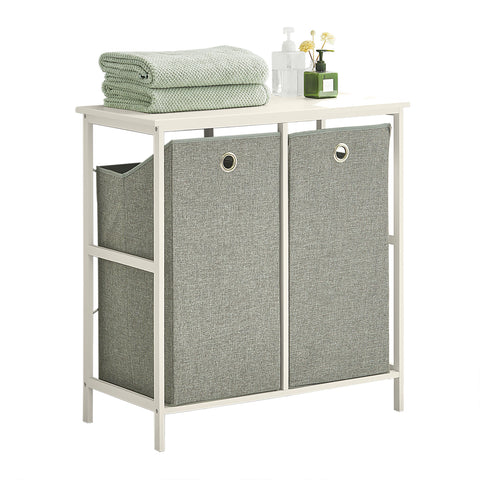 2 Hampers Laundry Cabinet Laundry Chest, BZR57-W