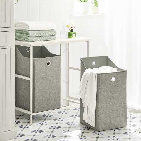 2 Hampers Laundry Cabinet Laundry Chest, BZR57-W