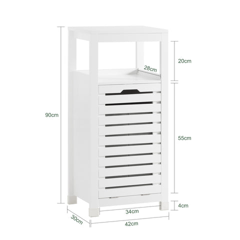 Bathroom Laundry Basket Storage Cabinet, BZR67-W