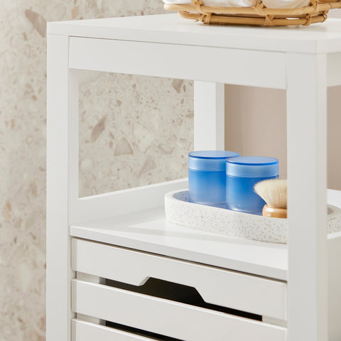 Bathroom Laundry Basket Storage Cabinet, BZR67-W