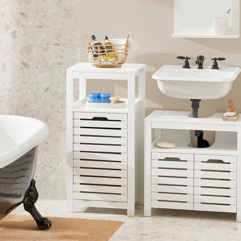 Bathroom Laundry Basket Storage Cabinet, BZR67-W