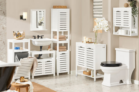 Bathroom Laundry Basket Storage Cabinet, BZR67-W