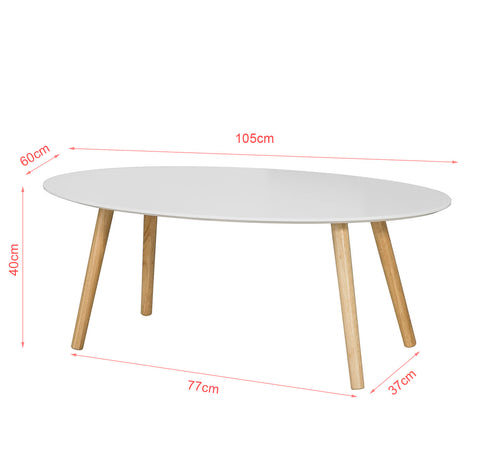 Oval Coffee Table Living Room Table, FBT61-W