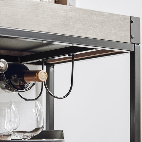 3 Tiers Kitchen Trolley Serving Cart with Wine Rack, FKW56-HG