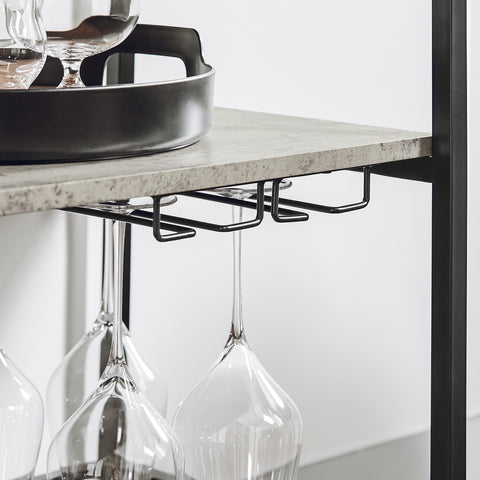 3 Tiers Kitchen Trolley Serving Cart with Wine Rack, FKW56-HG