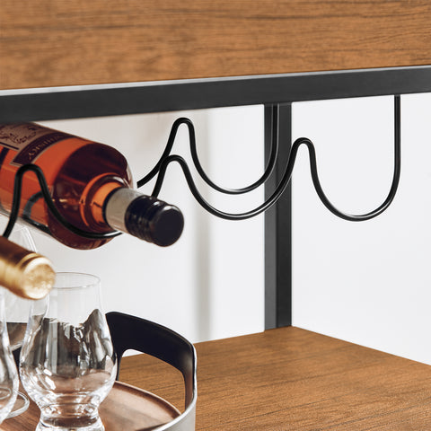3 Tiers Kitchen Trolley Serving Cart with Wine Rack, FKW56-N