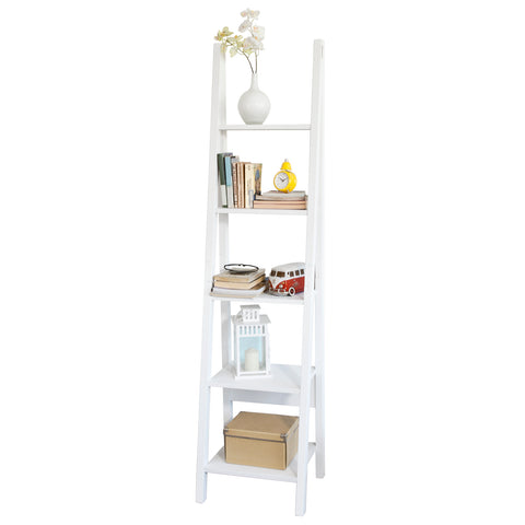 5 Tiers Ladder Storage Display Wall Shelf, FRG101-W