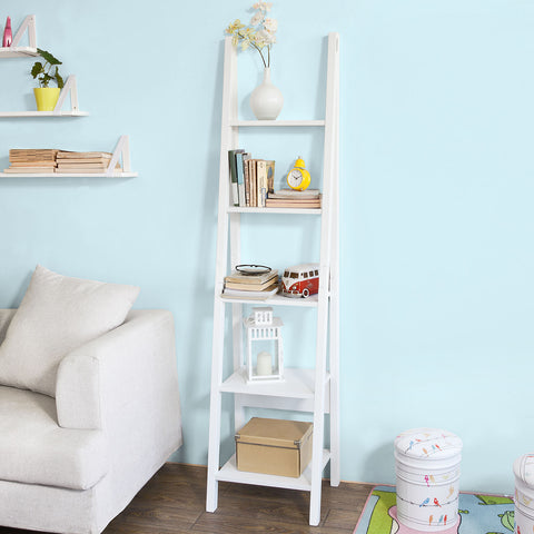 5 Tiers Ladder Storage Display Wall Shelf, FRG101-W