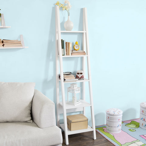 5 Tiers Ladder Storage Display Wall Shelf, FRG101-W