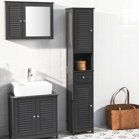 Free Standing Tall Bathroom Storage Cabinet, FRG236-DG