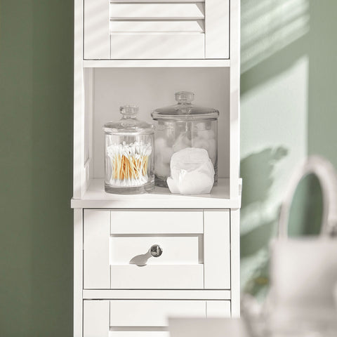 Free Standing Tall Bathroom Storage Cabinet, FRG236-W