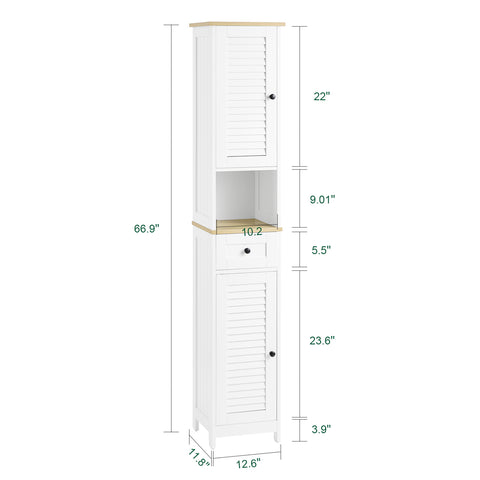 Free Standing Tall Bathroom Storage Cabinet, FRG236-WN
