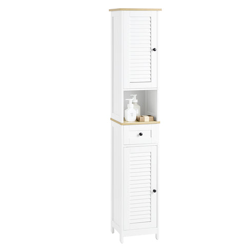 Free Standing Tall Bathroom Storage Cabinet, FRG236-WN