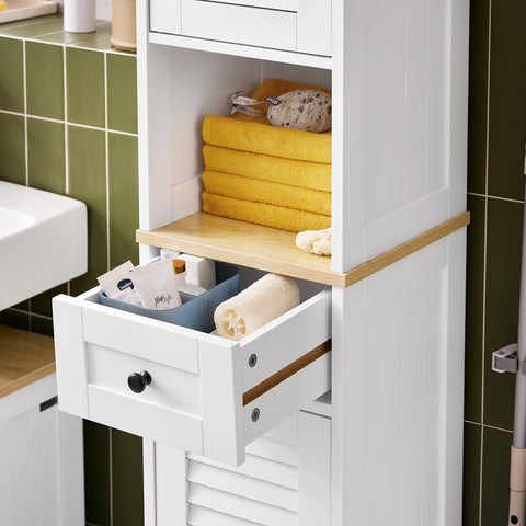 Free Standing Tall Bathroom Storage Cabinet, FRG236-WN