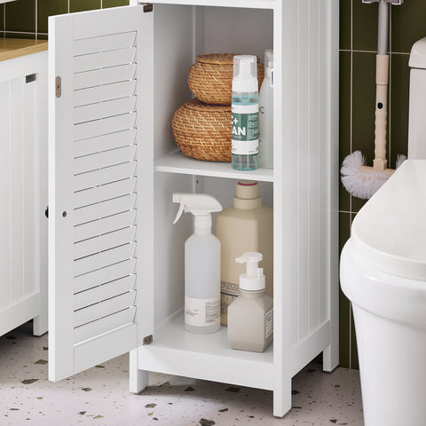 Free Standing Tall Bathroom Storage Cabinet, FRG236-WN