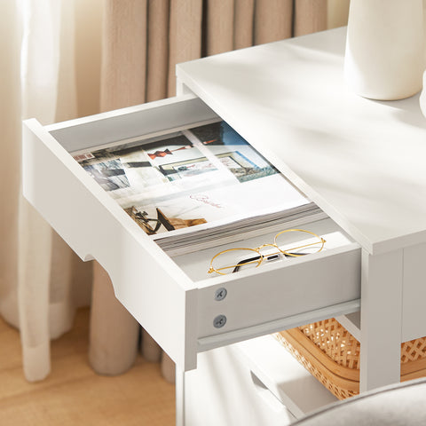 Nightstand Bedside Table with 2 Drawers, FRG258-W
