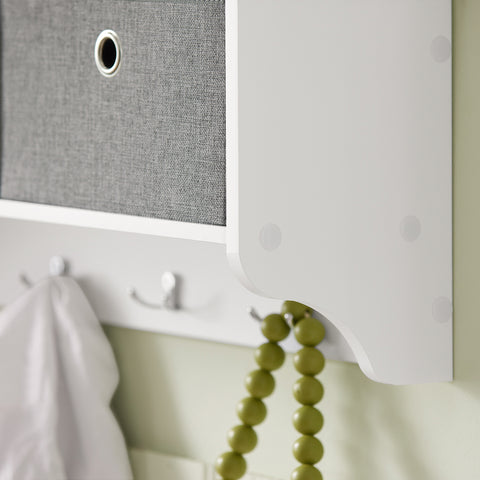 Wall Storage Cabinet with 3 Baskets & Hooks, FRG282-W