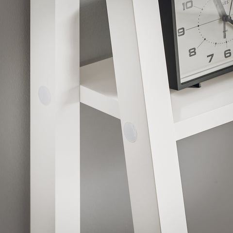 3 Tiers Ladder Bookcase with Desk and 2 Shelves, FRG60-W
