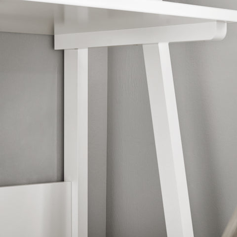 3 Tiers Ladder Bookcase with Desk and 2 Shelves, FRG60-W