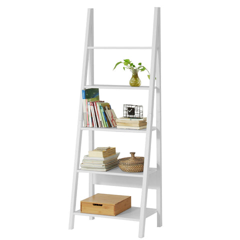 5 Tiers Ladder Bookcase Display Shelf, FRG61-W
