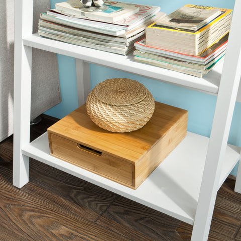 5 Tiers Ladder Bookcase Display Shelf, FRG61-W