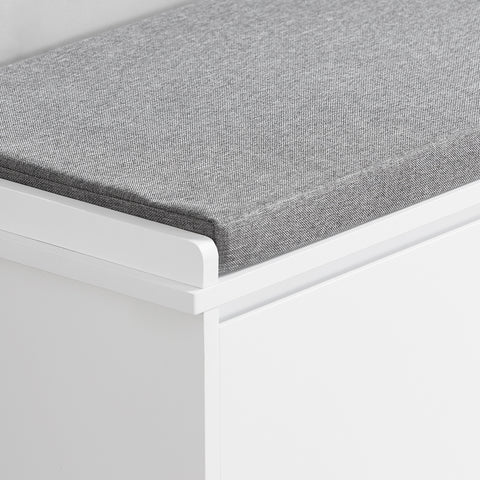 1 Flip-Drawer & Side Shelf Shoe Bench, FSR105-W