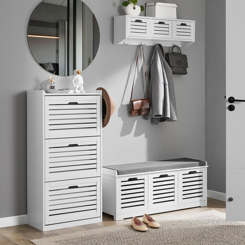 3-Drawers Shoe Cabinet, FSR108-W