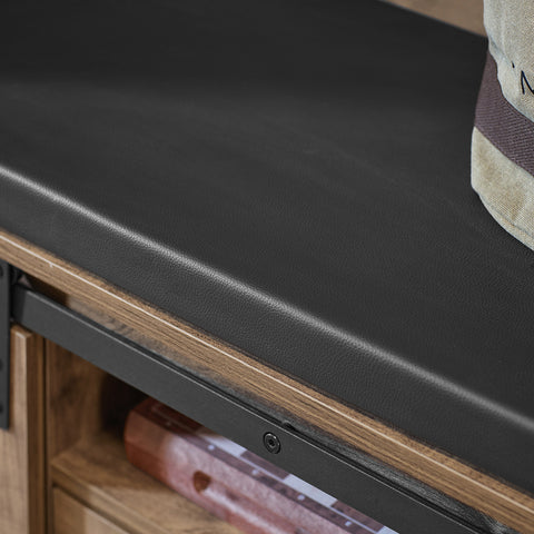 Barn-Door Storage Bench with Drawer, FSR118-N