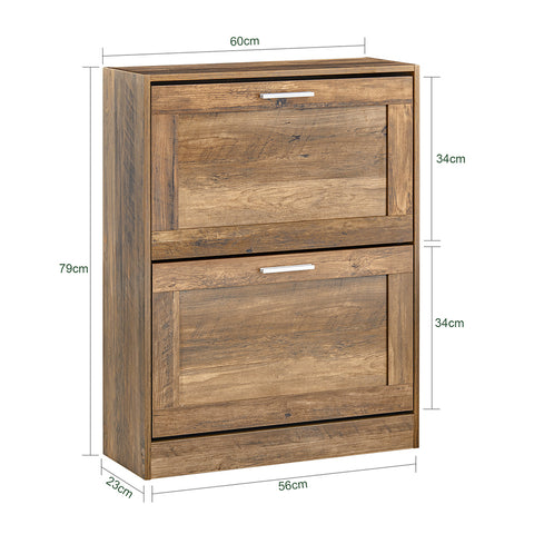 2 Drawers Shoe Cabinet Shoe Storage Organizer, FSR137-F
