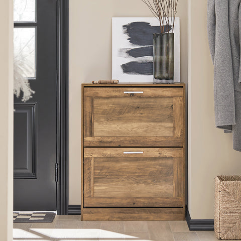 2 Drawers Shoe Cabinet Shoe Storage Organizer, FSR137-F