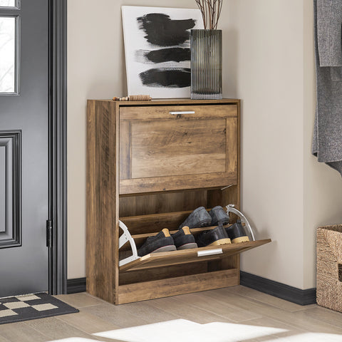 2 Drawers Shoe Cabinet Shoe Storage Organizer, FSR137-F