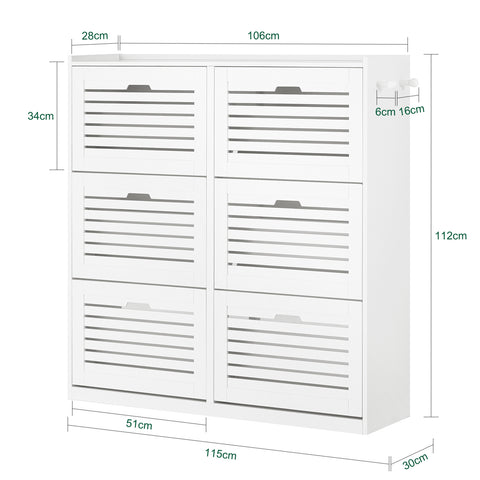 6-Drawers Shoe Cabinet, FSR145-W