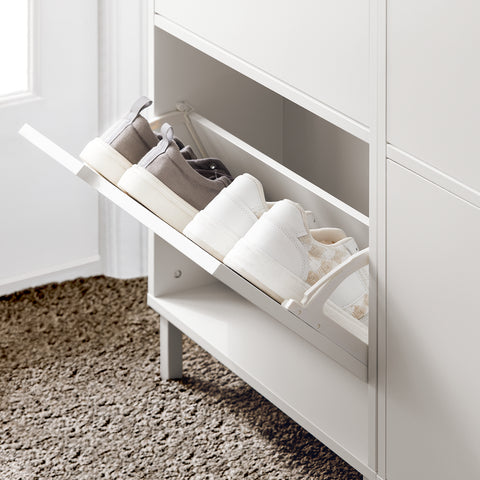 Flip-drawers Shoe Cabinet Shoe Rack Shoe Storage Cupboard Organizer Unit, FSR151-W