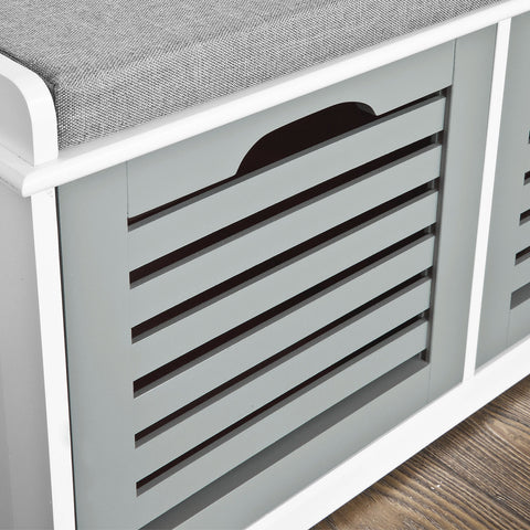 3 Drawers Gray Storage Bench, FSR23-HG