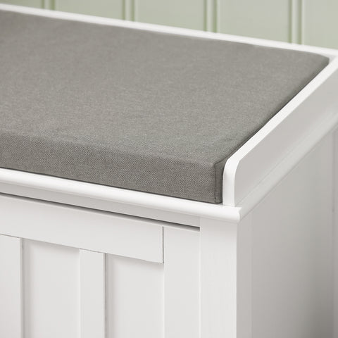 2 Cabinet Doors Storage Bench with Shelf, FSR35-W