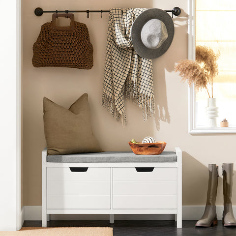 2 Cabinet-Doors Storage Bench, FSR63-W