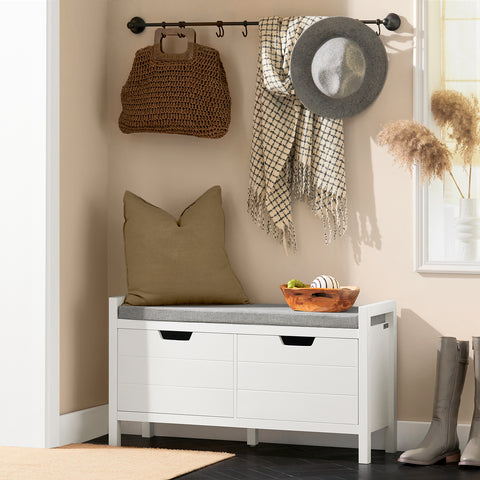 2 Cabinet-Doors Storage Bench, FSR63-W