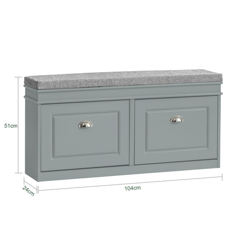 2 Flip-Drawers Shoe Bench, FSR64-HG
