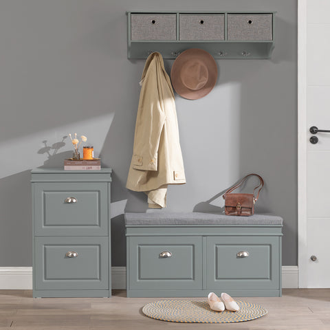 2 Flip-Drawers Shoe Bench, FSR64-HG