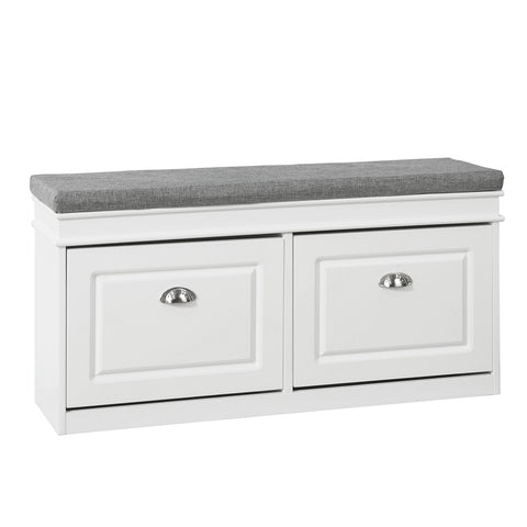 2 Flip-Drawers Shoe Bench, FSR64-W